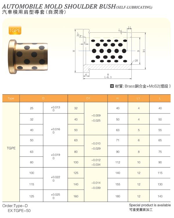 Automobile-Mold-Shoulder-Bush(Self-Lubricating)