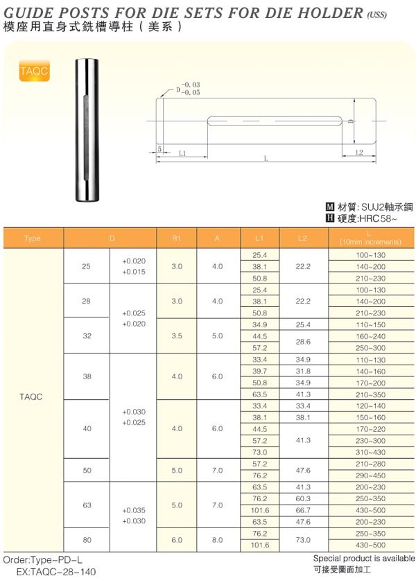 Guide-Posts-For-Die-Sets-For-Die-Holder(Uss)