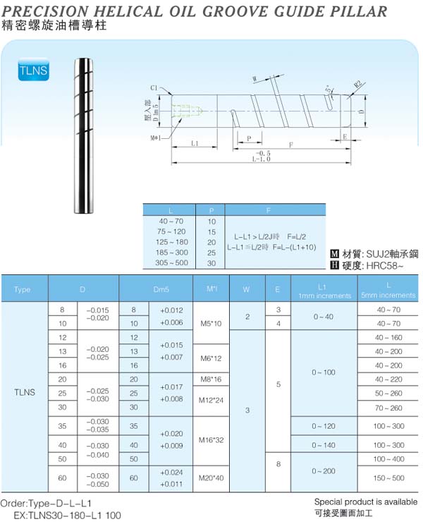 Precision-Helical-Oil-Groove-Guide-Pillar